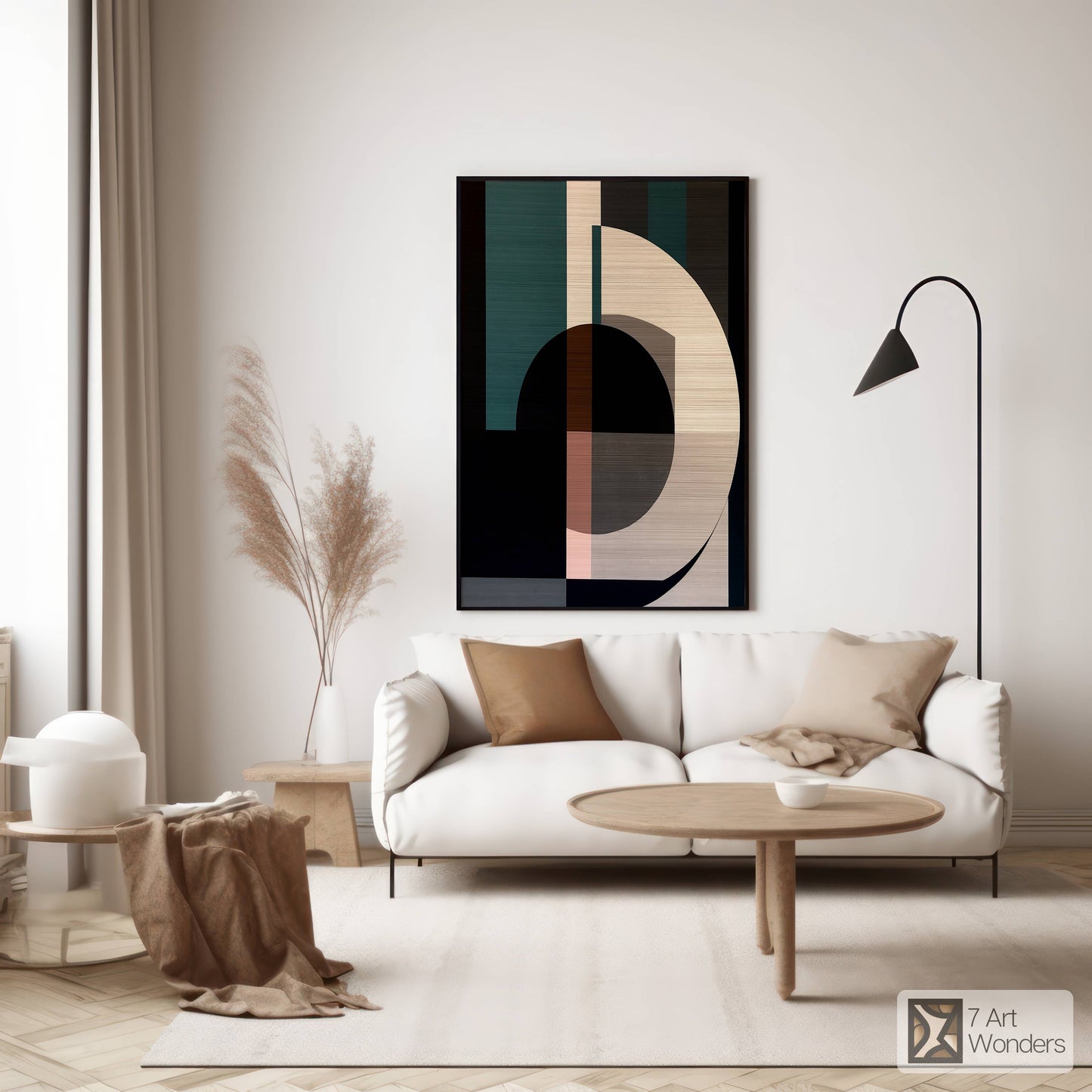 Geometric Green Brown Harmony Art
