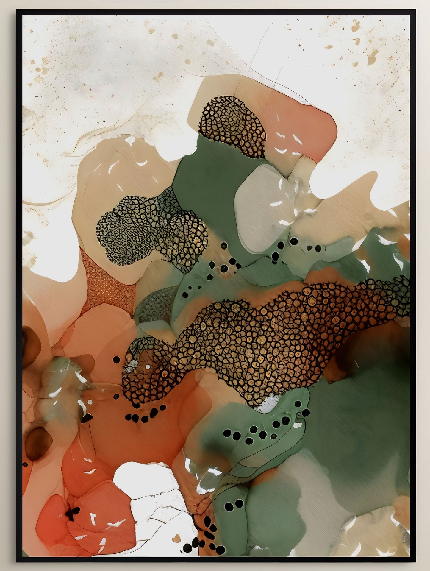 Nature-Inspired Green Abstract Art