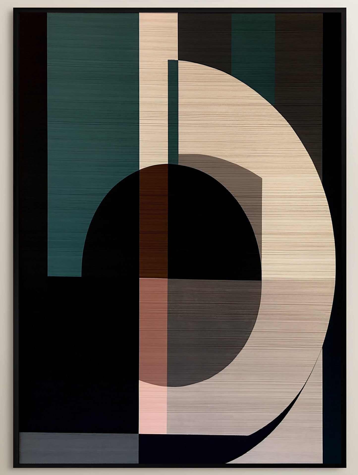 Geometric Green Brown Harmony Art