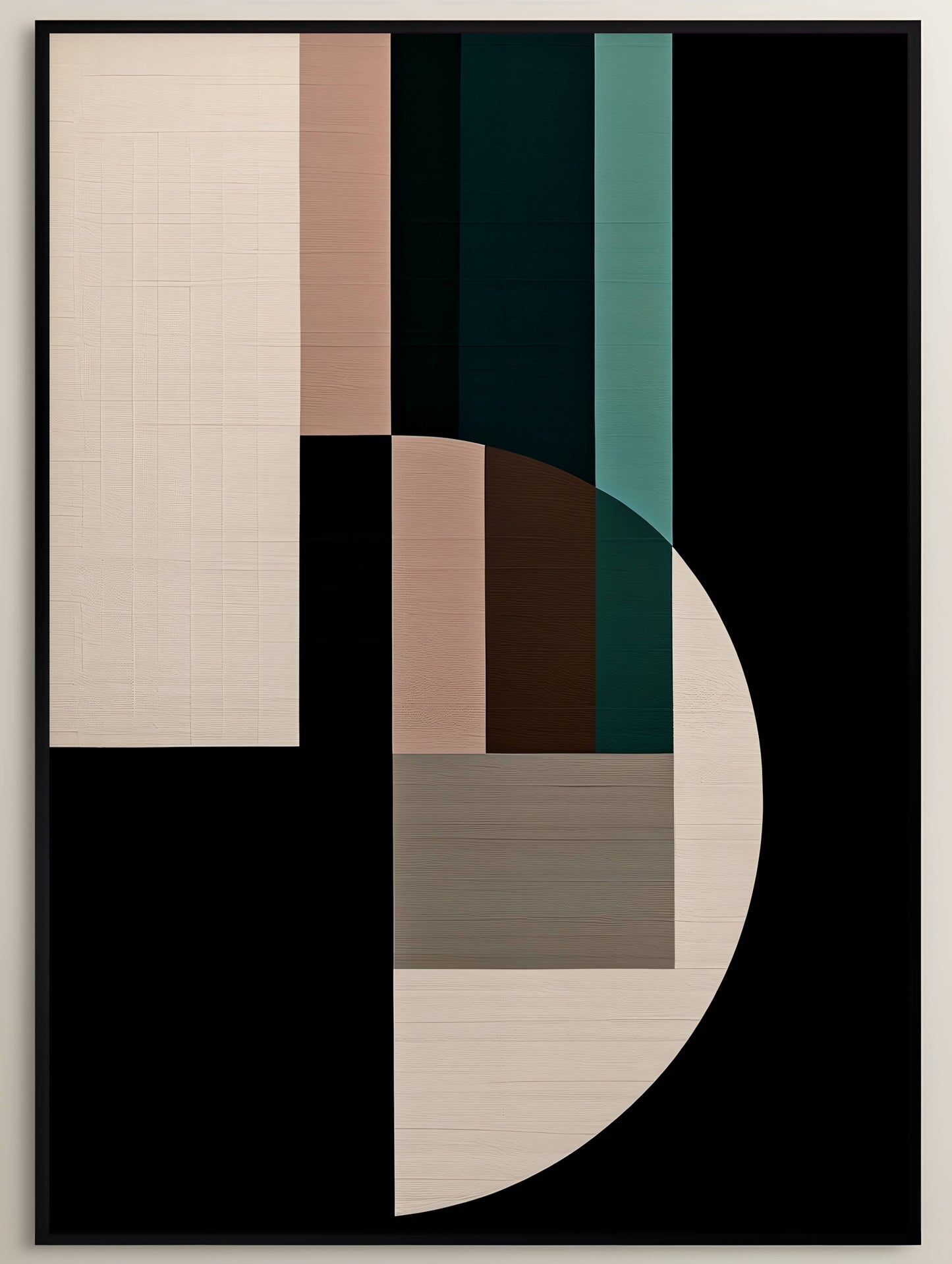 Minimalist Beige Brown Green Geometry Art