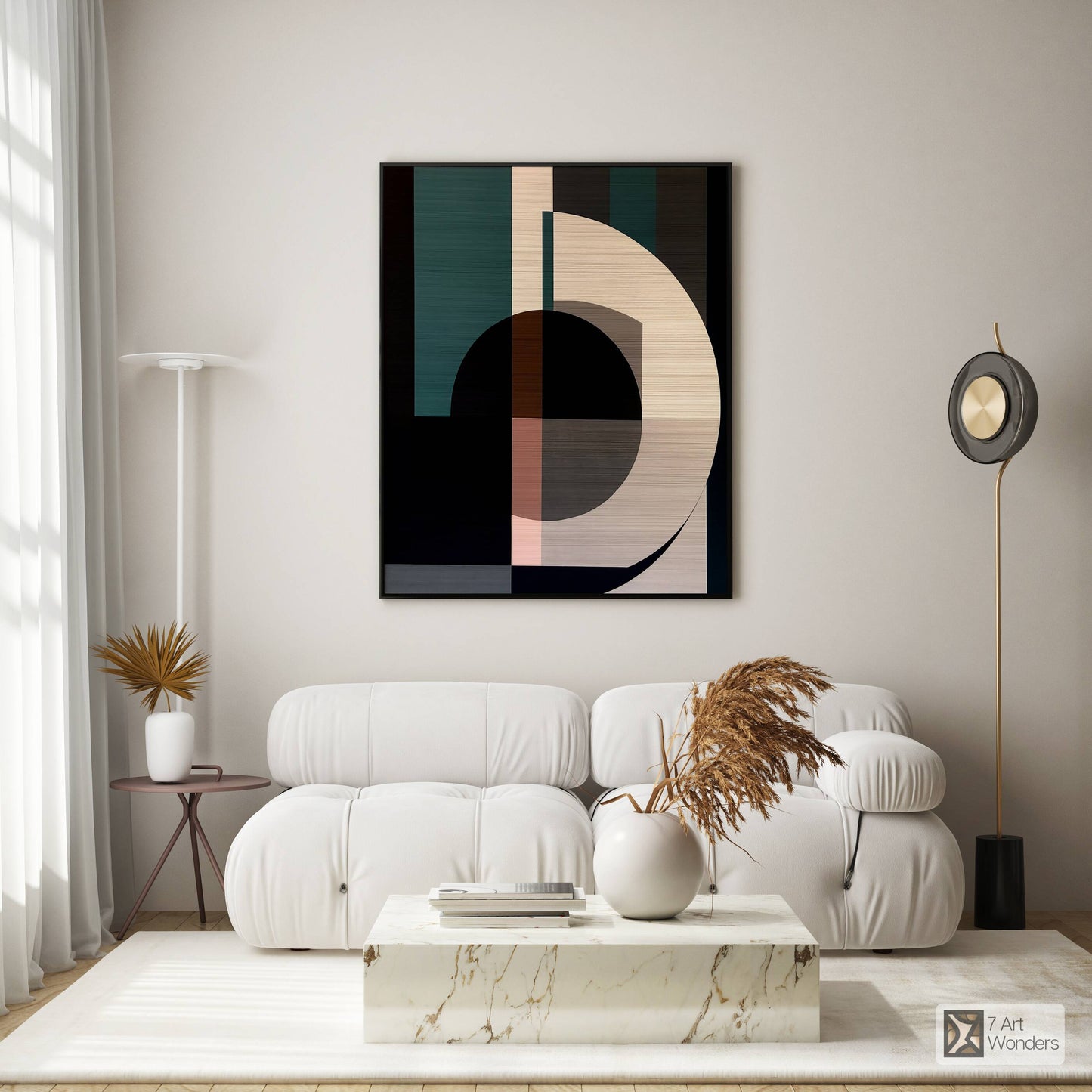 Geometric Green Brown Harmony Art