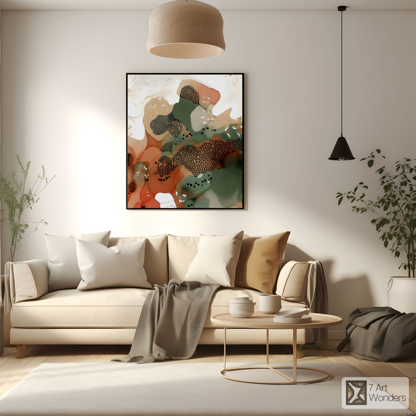 Nature-Inspired Green Abstract Art