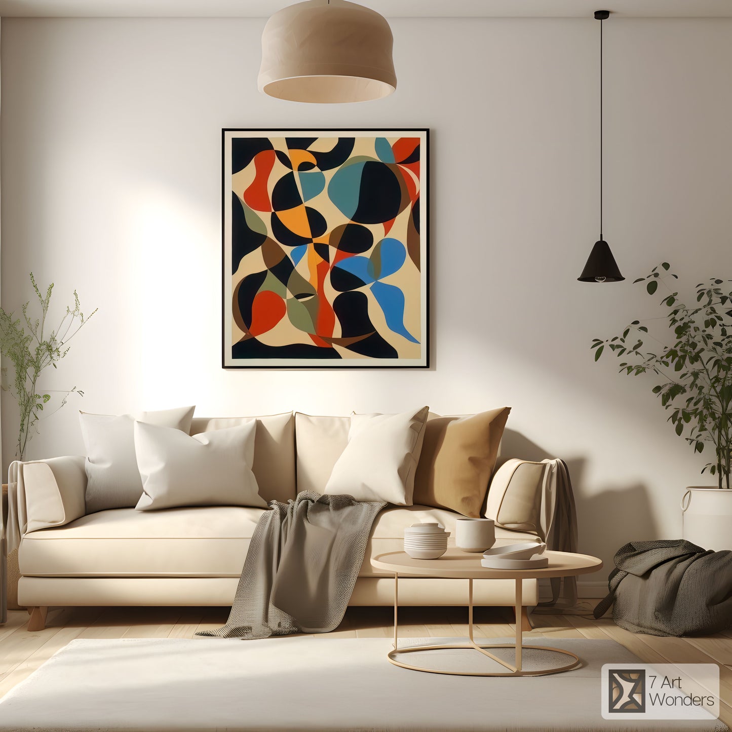 Retro Patterned Shapes Art