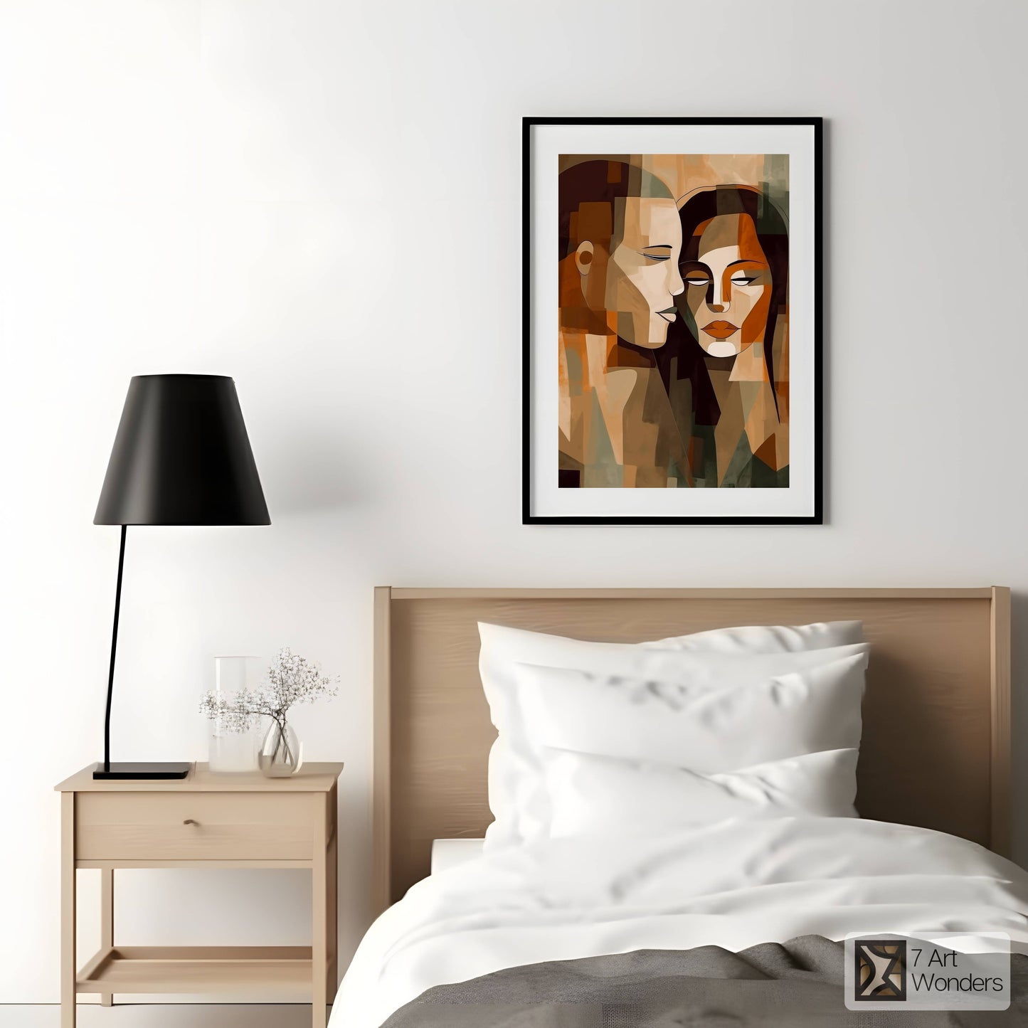 Romantic Cubism Couple Portrait