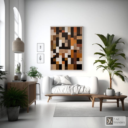 Earth Tone Block Art