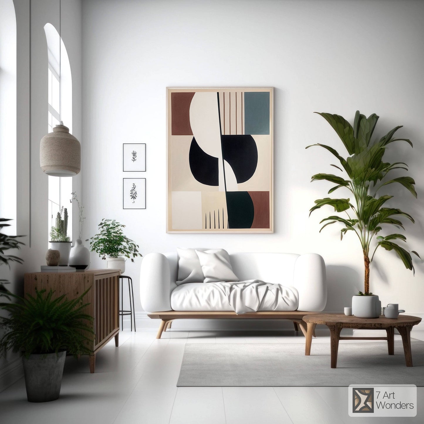 Graceful Geometric Brown Beige Art