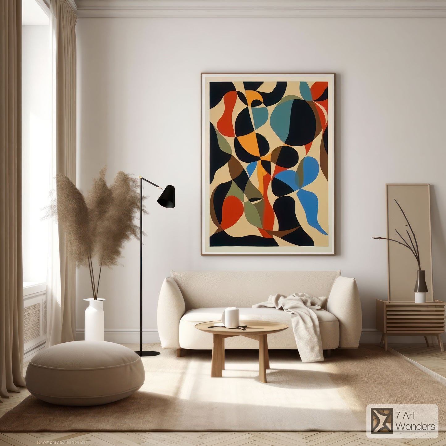 Retro Patterned Shapes Art