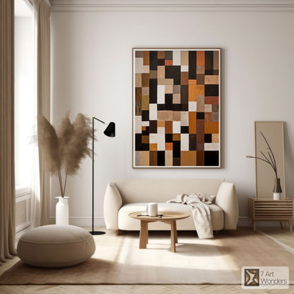 Earth Tone Block Art