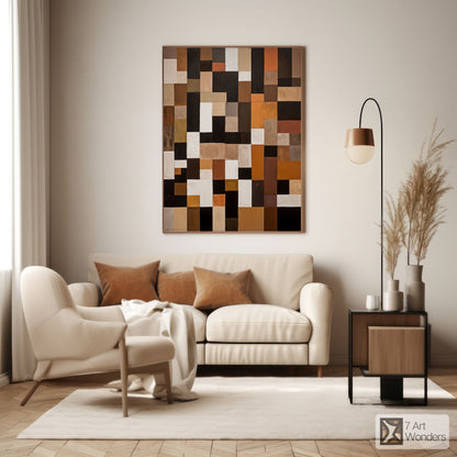 Earth Tone Block Art