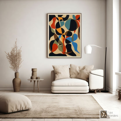 Retro Patterned Shapes Art