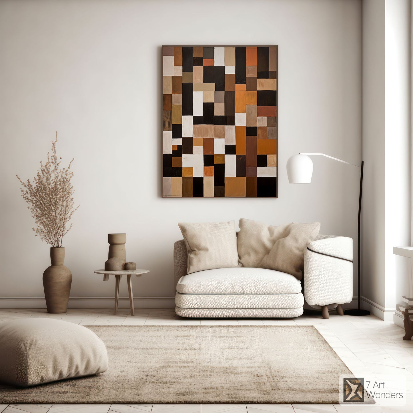 Earth Tone Block Art