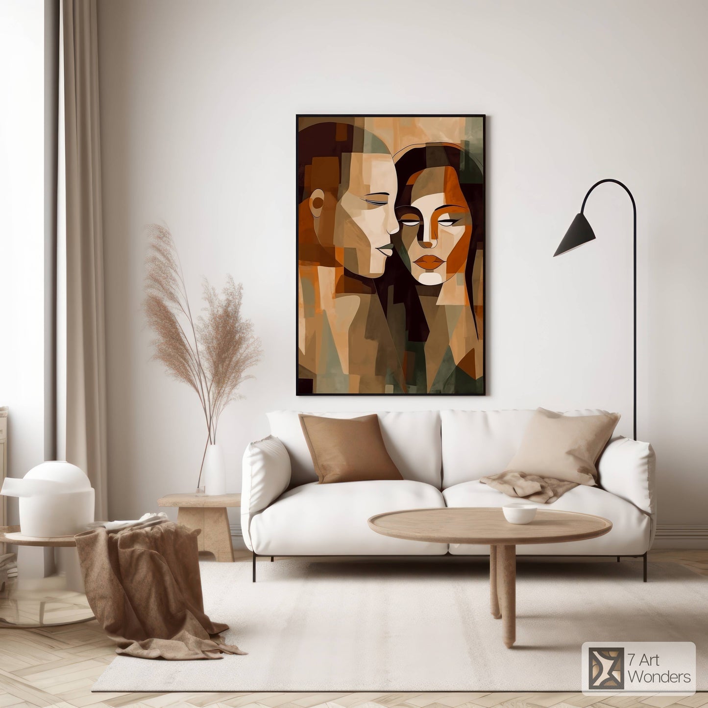 Romantic Cubism Couple Portrait