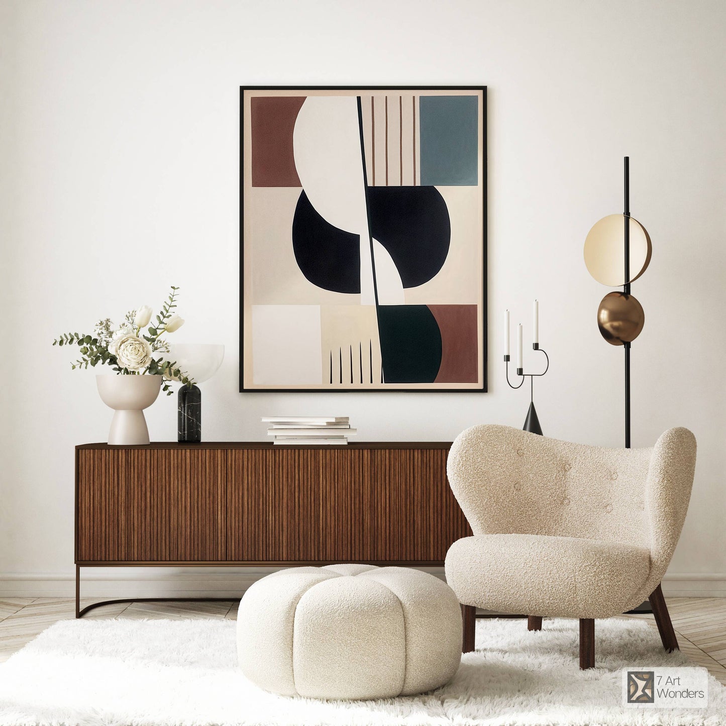 Graceful Geometric Brown Beige Art