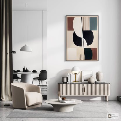 Graceful Geometric Brown Beige Art