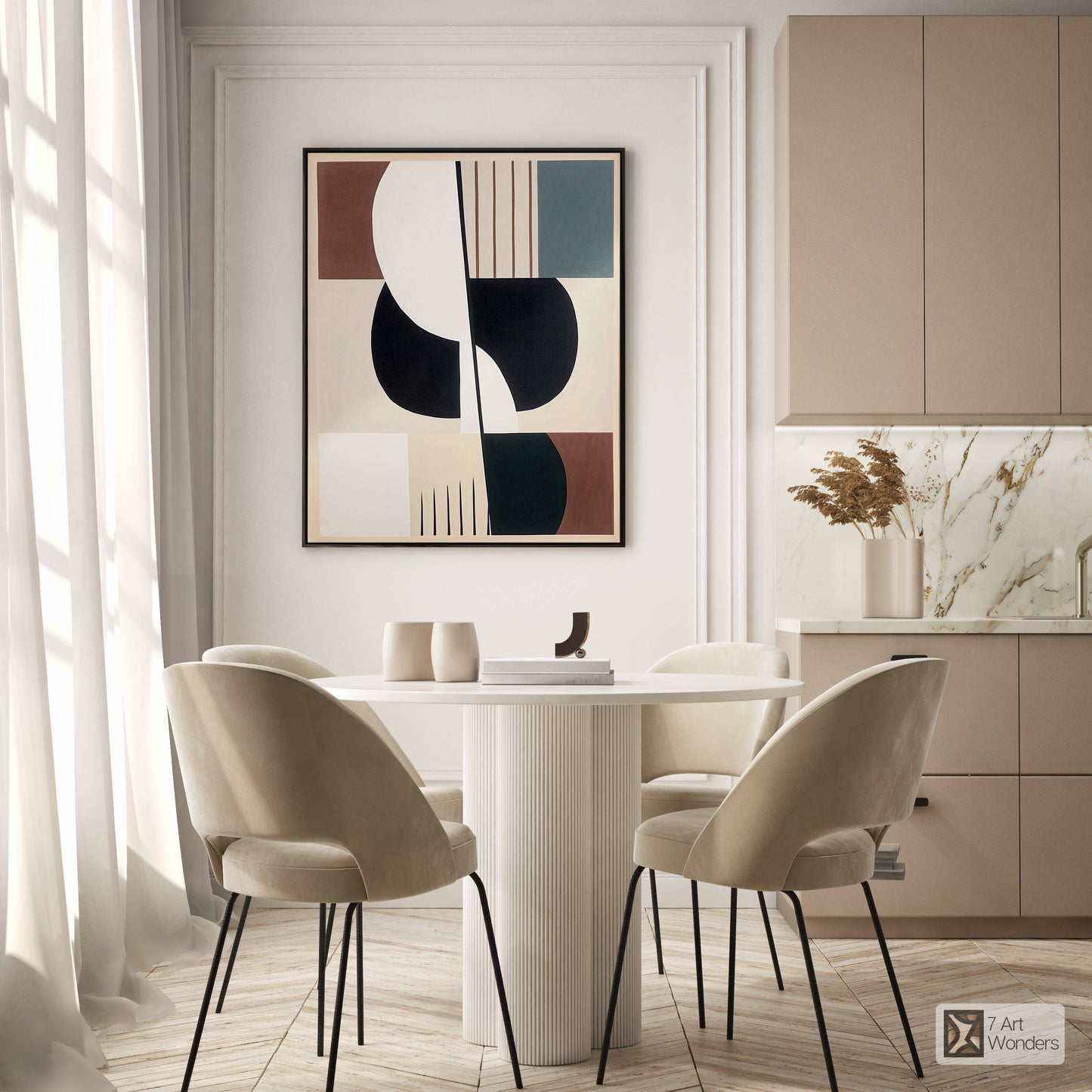 Graceful Geometric Brown Beige Art