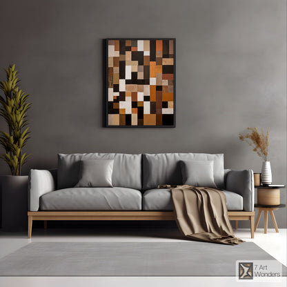 Earth Tone Block Art