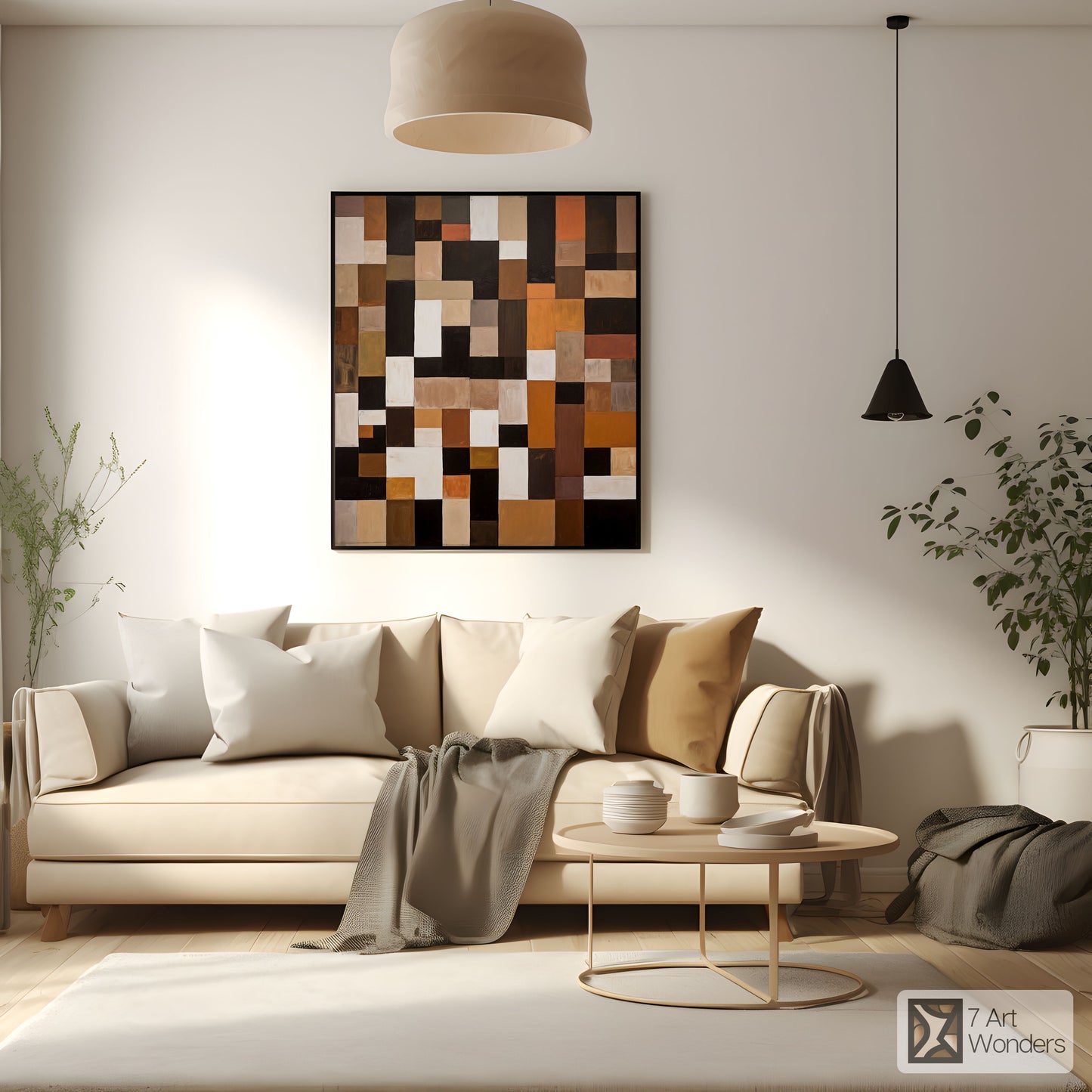 Earth Tone Block Art