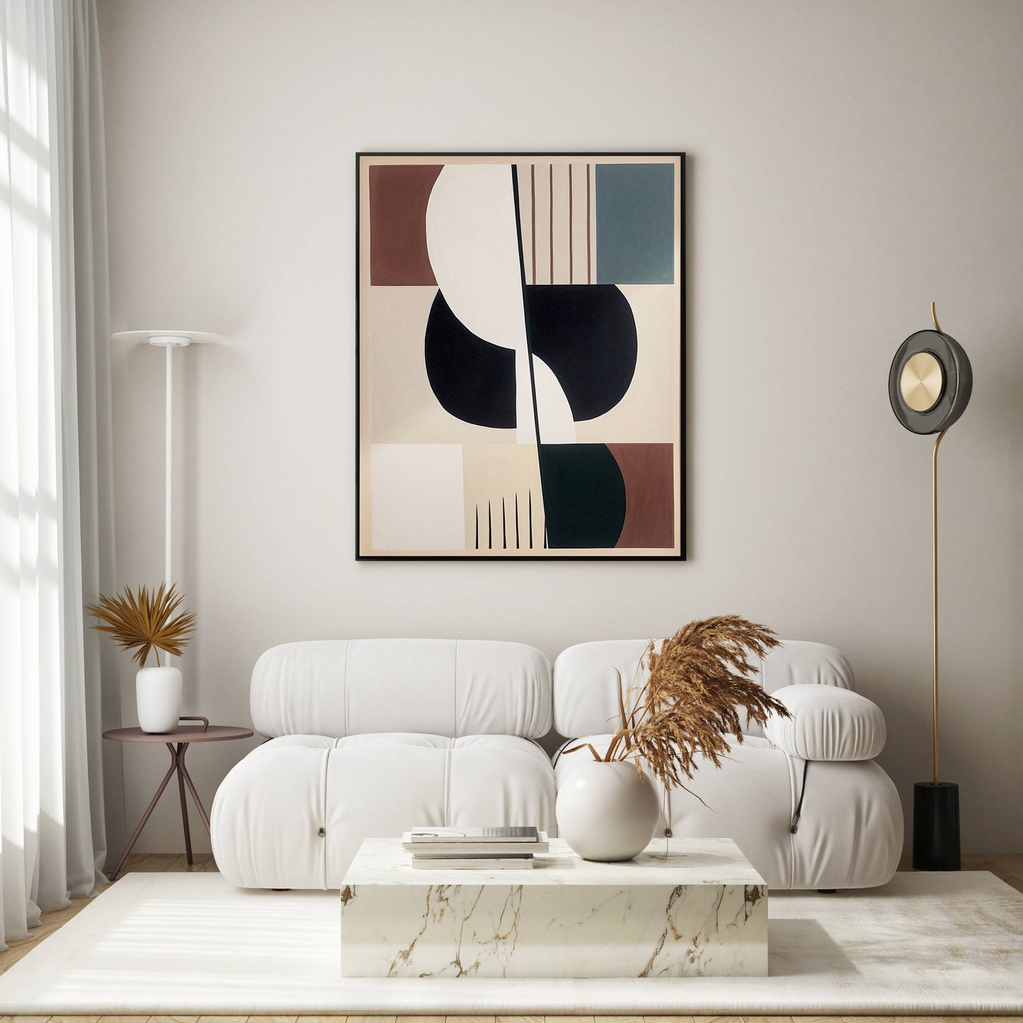 Graceful Geometric Brown Beige Art